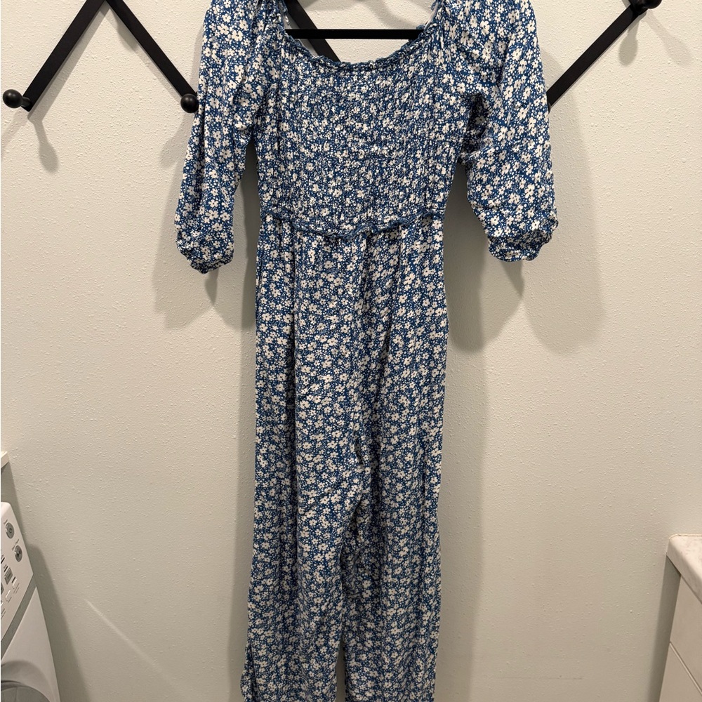Blue Floral Jumpsuit
